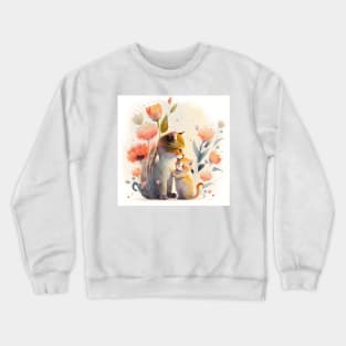 Cat Mom and Baby Crewneck Sweatshirt